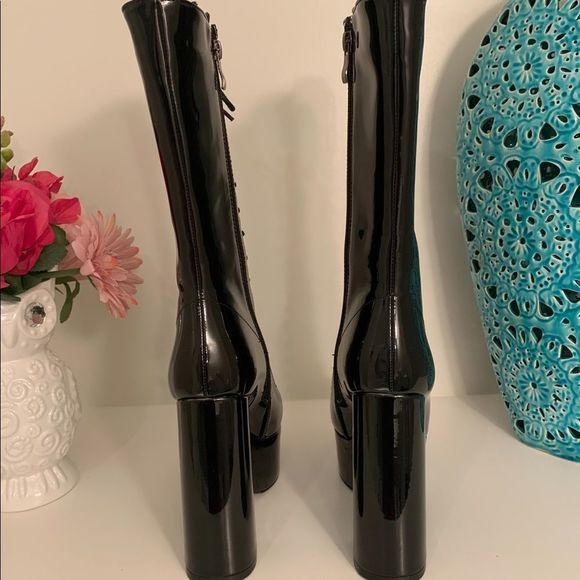 Black Platform Lace-Up Boots brand new never worn unfortunately too small for me - Picture 13 of 16